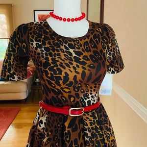 New Lularoe Amelia Leopard Print Dress